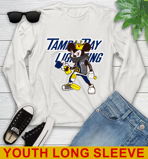 Tampa Bay Lightning NHL Hockey Mickey Peace Sign Sports Youth Long Sleeve 12