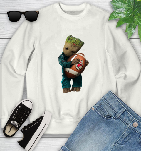 NFL Groot Guardians Of The Galaxy Football Sports Kansas City Chiefs Youth Sweatshirt