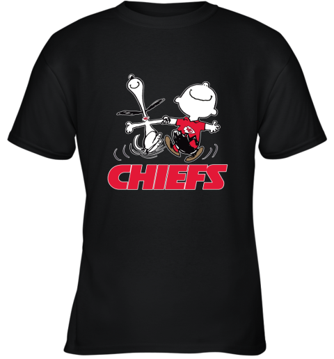 Snoopy And Charlie Brown Happy Kansas City Chiefs Fans Youth T-Shirt