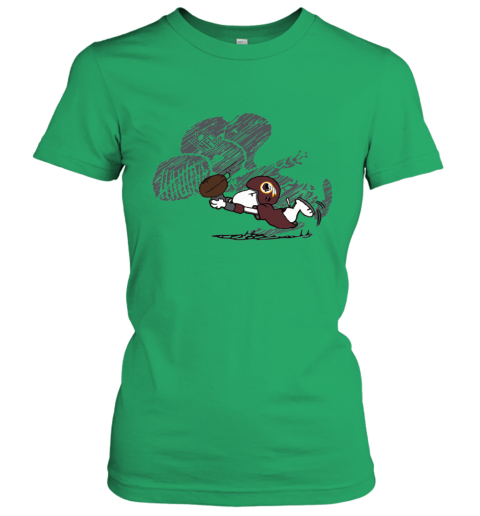 tcep washington redskins snoopy plays the football game ladies t shirt 20 front irish green