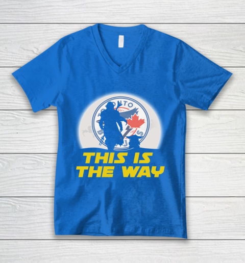 Toronto Blue Jays MLB Baseball Star Wars Yoda And Mandalorian This Is The Way V-Neck T-Shirt 5