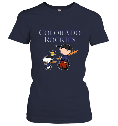 9t3u colorado rockies lets play baseball together snoopy mlb shirt ladies t shirt 20 front navy