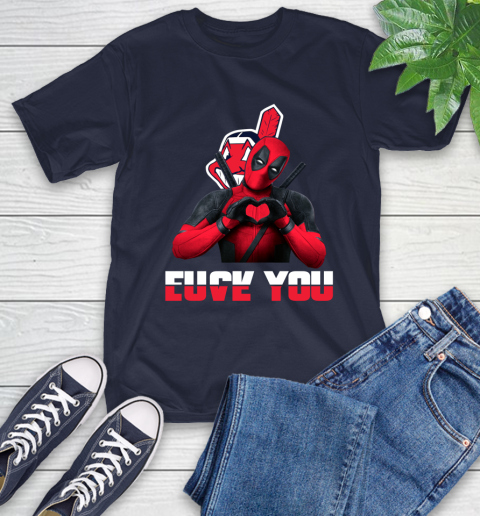 MLB Cleveland Indians Deadpool Love You Fuck You Baseball Sports T-Shirt 3