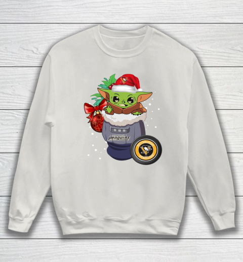 Pittsburgh Penguins Christmas Baby Yoda Star Wars Funny Happy NHL Sweatshirt 10