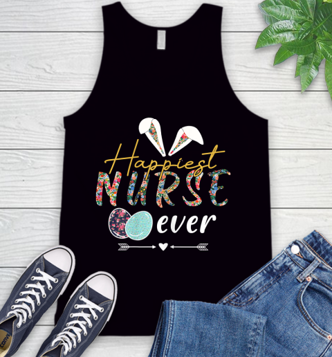Nurse Shirt Funny Flower Bunny Happiest Nurse Ever Easter 2020 Gift T Shirt Tank Top