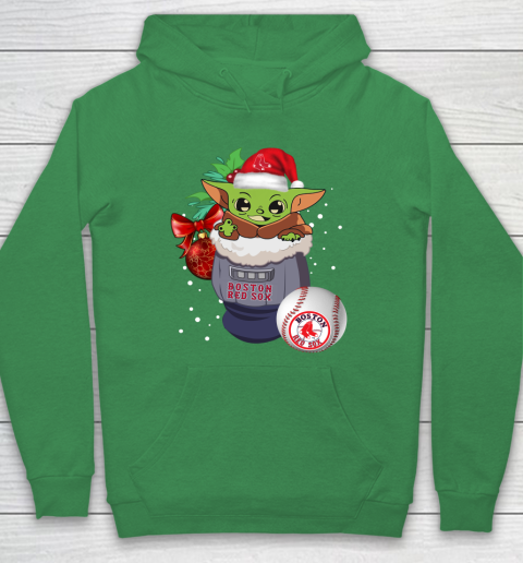 Boston Red Sox Christmas Baby Yoda Star Wars Funny Happy MLB Hoodie 8