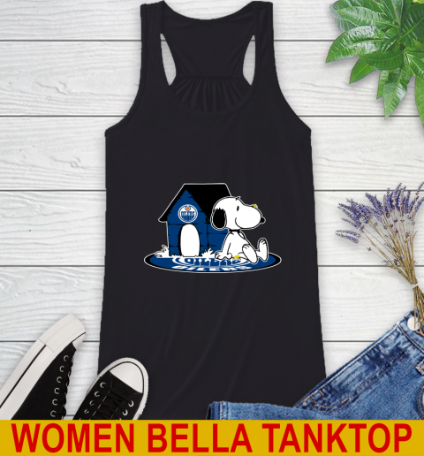 NHL Hockey Edmonton Oilers Snoopy The Peanuts Movie Shirt Racerback Tank 2