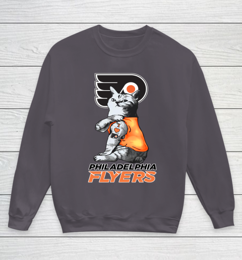 NHL My Cat Loves Philadelphia Flyers Hockey Youth Sweatshirt 5