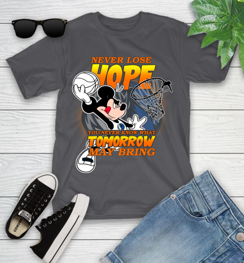 Dallas Mavericks NBA Basketball Mickey Disney Never Lose Hope Youth T-Shirt 6