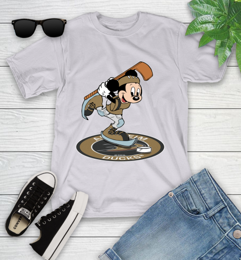 NHL Hockey Anaheim Ducks Cheerful Mickey Disney Shirt Youth T-Shirt 4