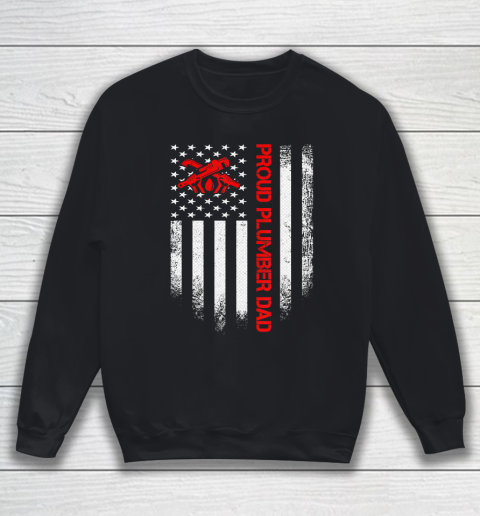 Father gift shirt Vintage USA American Flag Proud Plumber Dad Distressed Funny T Shirt Sweatshirt