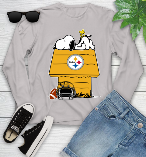 Pittsburgh Steelers NFL Football Snoopy Woodstock The Peanuts Movie Youth Long Sleeve 12