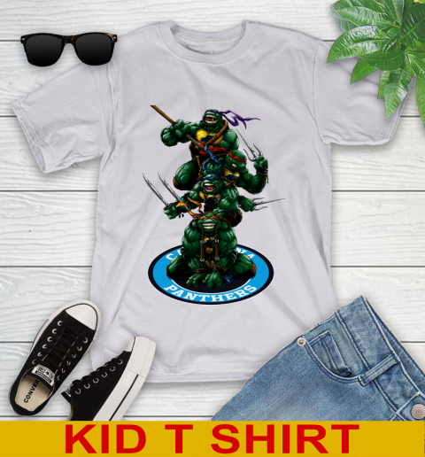 NFL Football Carolina Panthers Teenage Mutant Ninja Turtles Shirt Youth T-Shirt 5