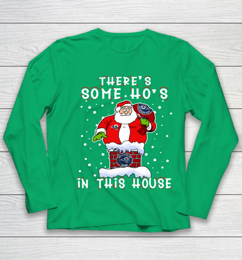 Los Angeles Rams Christmas There Is Some Hos In This House Santa Stuck In The Chimney NFL Youth Long Sleeve 4
