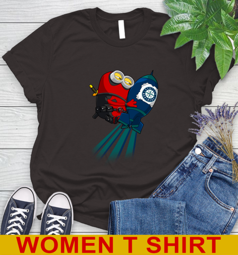 MLB Baseball Seattle Mariners Deadpool Minion Marvel Shirt Women's T-Shirt 9