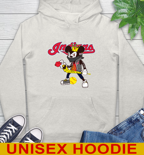 Cleveland Indians MLB Baseball Mickey Peace Sign Sports Hoodie 12