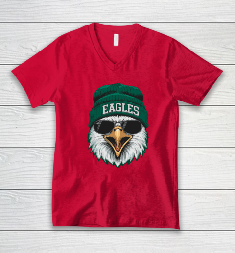 Cool Face Eagles With Sunglasses Vintage Funny V-Neck T-Shirt 5