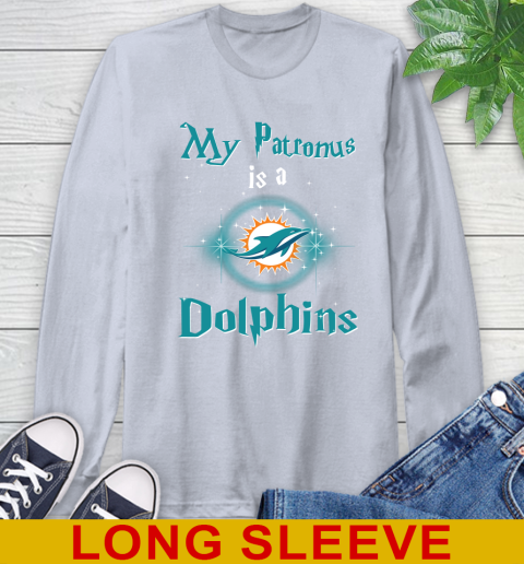 NFL Football Harry Potter My Patronus Is A Miami Dolphins Long Sleeve T-Shirt 6
