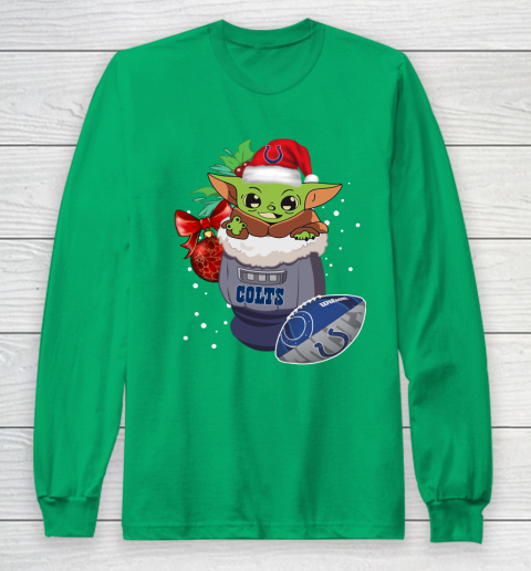 Indianapolis Colts Christmas Baby Yoda Star Wars Funny Happy NFL Long Sleeve T-Shirt - Image 8