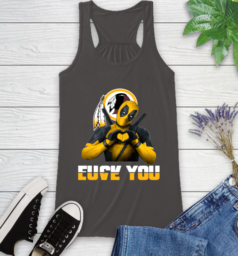 NHL Washington Redskins Deadpool Love You Fuck You Football Sports Racerback Tank 11