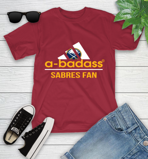 NHL A Badass Buffalo Sabres Fan Adidas Hockey Sports Youth T-Shirt 14