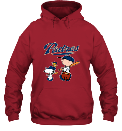 lpqe san diego padres lets play baseball together snoopy mlb shirt hoodie 23 front red