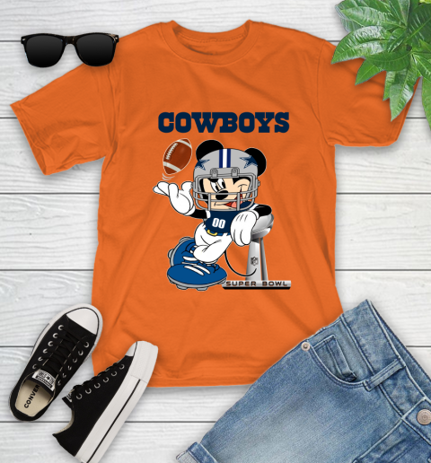 NFL Dallas Cowboys Mickey Mouse Disney Super Bowl Football T Shirt Youth T-Shirt 7
