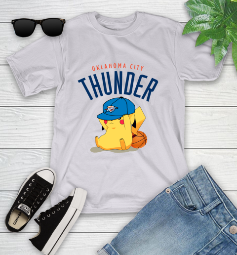 NBA Pikachu Basketball Sports Oklahoma City Thunder Youth T-Shirt 4