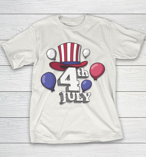 All American  US Flag Cap, 4th of July Independence Day Youth T-Shirt