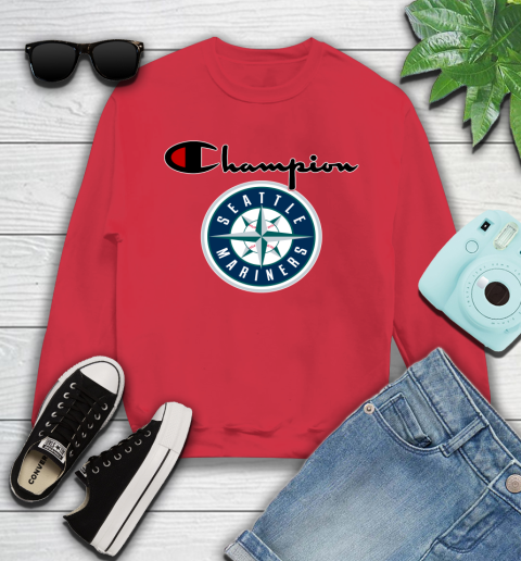 MLB Baseball Seattle Mariners Champion Shirt Youth Sweatshirt 5