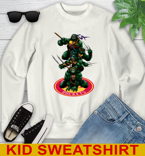 NBA Basketball Houston Rockets Teenage Mutant Ninja Turtles Shirt Youth Sweatshirt