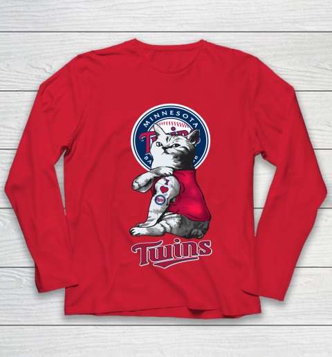 MLB Baseball My Cat Loves Minnesota Twins Youth Long Sleeve 8