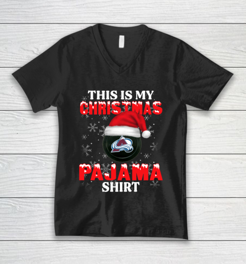 Colorado Avalanche This Is My Christmas Pajama Shirt NHL V-Neck T-Shirt