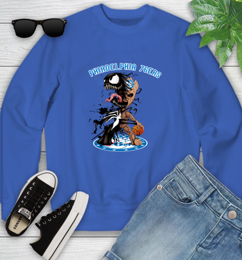 NBA Philadelphia 76ers Basketball Venom Groot Guardians Of The Galaxy Youth Sweatshirt 8