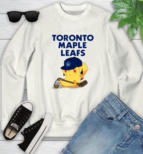 NHL Pikachu Hockey Sports Toronto Maple Leafs Youth Sweatshirt