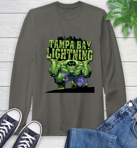 Tampa Bay Lightning NHL Hockey Incredible Hulk Marvel Avengers Sports Long Sleeve T-Shirt 8