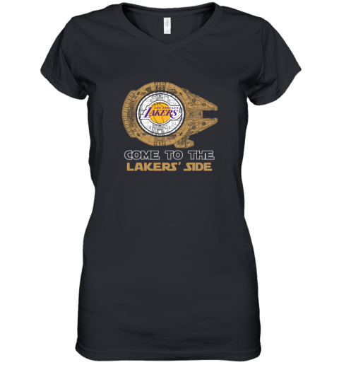 NBA Come To The Los Angeles Lakers Side Star Wars Basketball Sports Women's V-Neck T-Shirt
