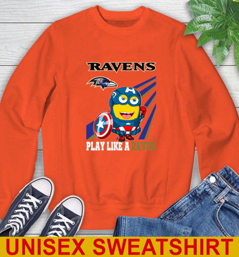 NFL Football Baltimore Ravens Captain America Marvel Avengers Minion Shirt Sweatshirt 3