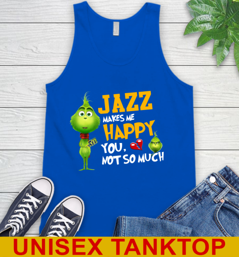 NBA Utah Jazz Makes Me Happy You Not So Much Grinch Basketball Sports Tank Top 4