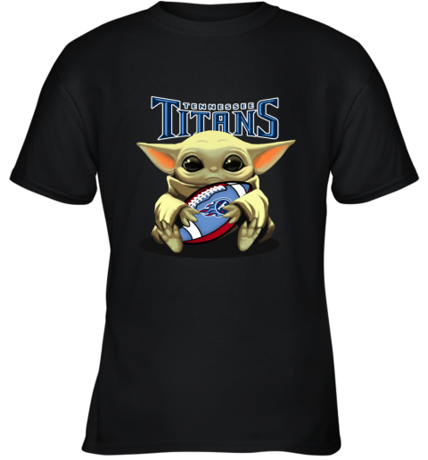 Baby Yoda Loves The Tennessee Titans zjz8 baby yoda loves the tennessee titans youth t shirt 26 front black