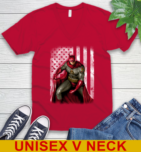 Ottawa Senators NHL Hockey Batman DC American Flag Shirt V-Neck T-Shirt 6
