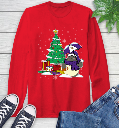 Minnesota Vikings NFL Football Cute Tonari No Totoro Christmas Sports Long Sleeve T-Shirt 11