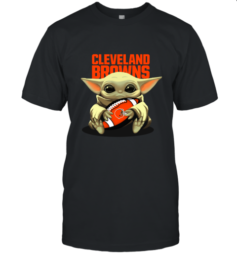 Baby Yoda Loves The Cleveland Browns Star Wars NFL Unisex Jersey Tee