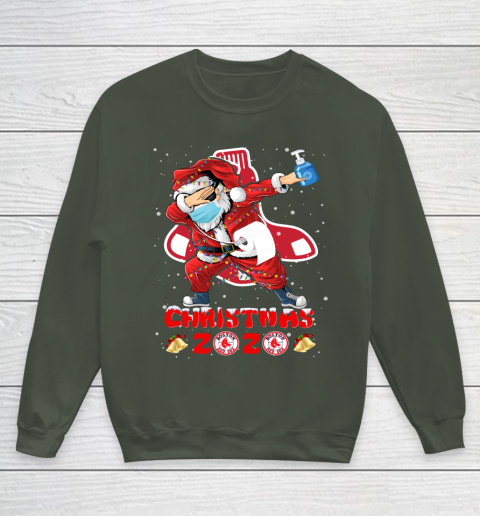 Boston Red Sox Funny Santa Claus Dabbing Christmas 2020 MLB Youth Sweatshirt 8