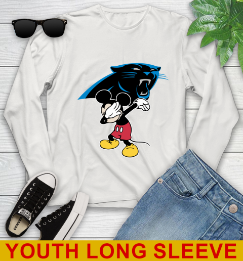 Carolina Panthers NFL Football Dabbing Mickey Disney Sports Youth Long Sleeve 12