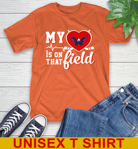 NHL My Heart Is On That Field Hockey Sports Washington Capitals T-Shirt 4