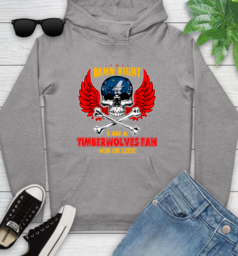 NBA Damn Right I Am A Minnesota Timberwolves Win Or Lose Skull Basketball Sports Youth Hoodie 6