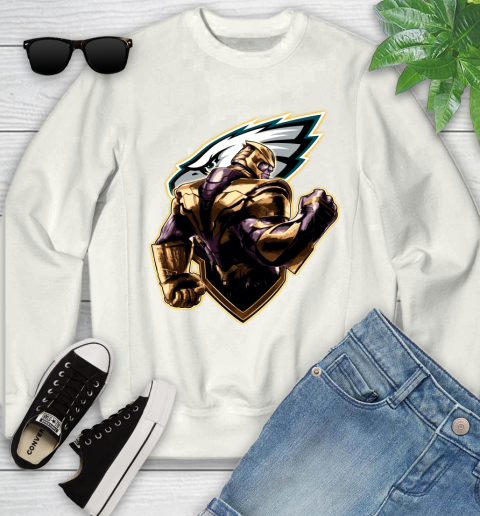 NFL Thanos Avengers Endgame Football Sports Philadelphia Eagles Youth Sweatshirt