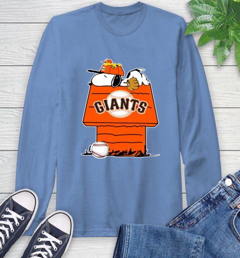 MLB San Francisco Giants Snoopy Woodstock The Peanuts Movie Baseball T Shirt_000 Long Sleeve T-Shirt 11