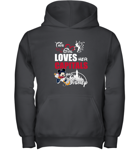 This Girl Love Her Washington Capitals And Mickey Disney Youth Hoodie